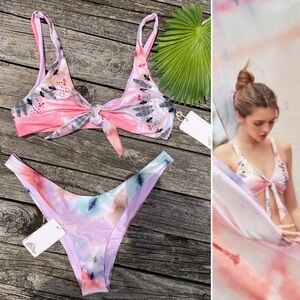 AGUA BENDITA Set - Grace Shibori Bikini Top & Avy Shibori Bottoms - S/XL